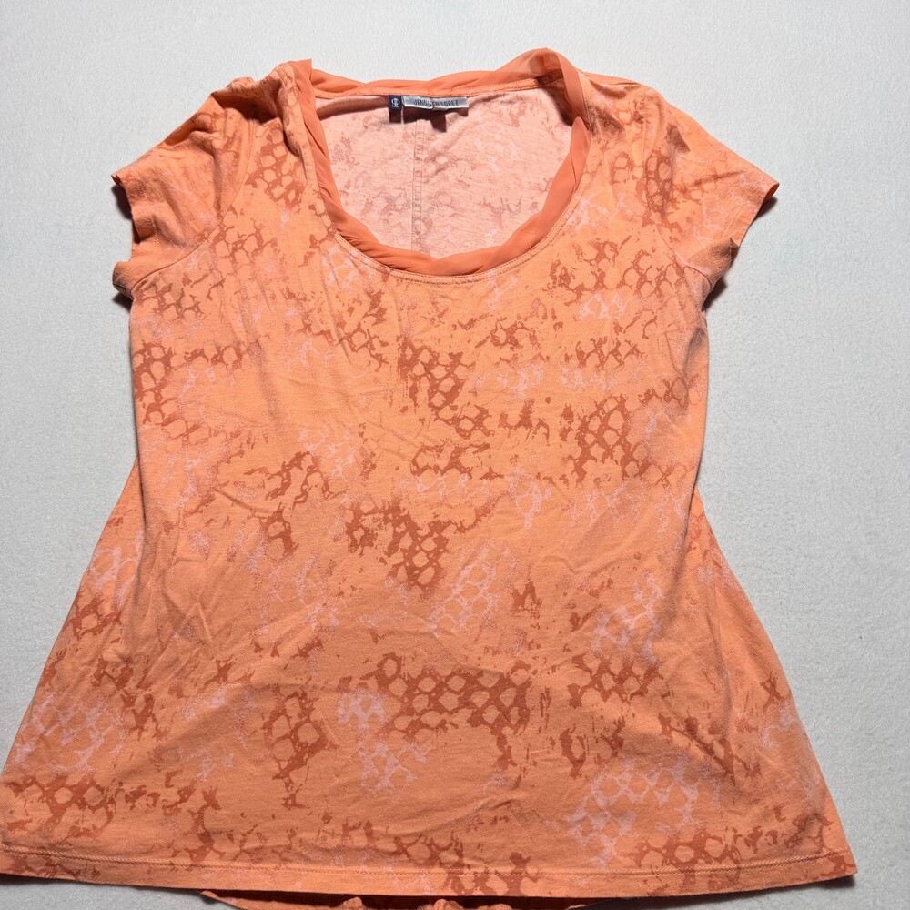 Jennifer Lopez Large Orange Cotton Modal Snake Print Top